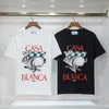 Casablanc shirt mens t shirt designer shir tround pure print casual With Letters Summer Short Sleeve Man Tee Fashion spray paint graffiti loose Neck Letter