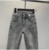 Jeans femme Super élastique taille haute crayon Streetwear femmes pantalon Denim maigre diamant fer rétro Stretch pantalon A453