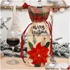 크리스마스 장식 년 장식 와인 병 먼지 어 크리스마스 트리 선물 가방 홈 노엘 나탈 저녁 파티 장식 Jk2011Xb 드롭 배달 Dhmda