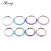 Navel Bell Button Rings Alisouy 1pc 316L Rostfritt stål 16G Twist gångjärn Clicker Nose Septum Ring Opal Hoop Eyebrow Lip Ear Body Piercing Jewelry 230628