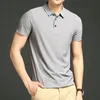 Herenpolo's Zomer Herenpoloshirts Revers Effen Kleur Ijszijde Losse T-shirt met korte mouwen Golf 230629