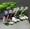Glass Smoking Pipes Manufacture Hand-blown hookah Bongs Colorful multi bubble right angle glass wok
