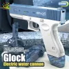 Sand Play Water Fun HUIQIBAO M1911 Glock Electric Automatic Water Gun Outdoor Beach Largecapacity Swimming Pool Summer Toys for Children Boys Gifts 230629