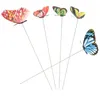 Dekorativa blommor 5 datorer Plug Butterfly Set Garden Stake Decor Ornament Outdoor Signs Wall Hanging PVC 3D Butterflies Dragonfly