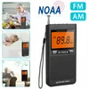 Connectores Radio portátil Am FM Rádio Mini Emergency Handheld Pocket Builer Weather Station Weather Station com fone de ouvido