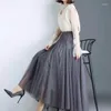 Gonne Ginzagirl Maxi OL ClassTulle Lady Abito da ballo a vita alta Damigelle d'onore Abito da sposa Elastico Adulto Tutu Jupe Longue Femme