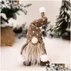 Decorações de Natal Sem Rosto Feito à Mão Gnomo de Papai Noel Pano Boneca Enfeite Estatuetas Suecas Casa de Férias Decoração de Jardim Suprimentos Jk Dh3Rt