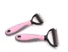 New Pets Fur Knot Cutter Dog Grooming Shedding Tools Pet Cat Hair Removal Comb Brush Double Sided Pet Products Comb for Cats