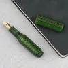 PENS MAJOHN WANCAI MINI RESIN GREEN FOUNTAIN PEN IRIDIUM EF/F NIB 0.38/0,5 MM Draagbare palm korte reis inkt Penschrijfkantoorset