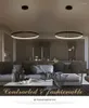Pendant Lamps 60CM 80CM 100CM Modern Lights For Living Room Dining Circle Rings Acrylic Aluminum Body LED Ceiling Lamp Fixtures