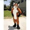 Langes Fell Husky Hund Fuchs Maskottchen Kostüm Simulation Cartoon Charakter Outfit Anzug Karneval Erwachsene Geburtstagsfeier Ausgefallenes Outfit für Männer Frauen