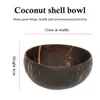 Bowls Natural Coconut Bowl Spoon Set Fruit Salad Noodle Rice Bowl Wooden Tableware Creative Coconut Shell Bowl Kitchen Set Tableware 230628