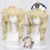 Cosplay perucas genshin impacto venti keqing barbara fischl kaeya lumine aether âmbar peruca cosplay resistente ao calor perucas de cabelo sintético peruca boné x0901