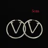 Luxury Big Gold Hoop Earring For Ladies Women Big Size Orrous Ear Studs Designer Jewelry V Earring 925 Silver Valentine Gift Engagement for Bride Hoops Box 3cm 5cm