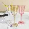 300ml Colored wine glass goblet red wine glass Champagne Saucer cocktail Swing Cup for wedding party KTV Bar creative fashion g0629