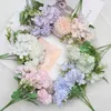 Dried Flowers Mixed pink silk hydrangea fake flower bridal bouquet peony rose white DIY Christmas wedding home decoration