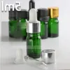 Hot Popular Green Glass Dropper Bottles 5ml Childproof Tamper Glass Bottle Eye Dropper Aromatherapy 5 ml Container Free Shipping Odeag