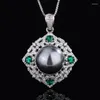 Naszyjnik Zestaw eyika vintage czarny biały perłowy sześcien cyrkon kwiat pierścień zielony kryształowy kobiety ślubne biżuteria