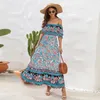 Casual Kleider Sommer Böhmen Kleid Für Frauen Weg Von Der Schulter Urlaub Stil Sommerkleid Elegante Maxi Weibliche Kleidung Strand Outfits