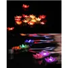 Décoration de fête Diamètre festif 18 Cm Led Lotus Lamp In Colorf Changed Floating Water Pool Wishing Light Lamps Lanterns For Xb1 Dr Dh8Bl