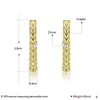 Stud Earrings 18k Gold Plated Wheat Ear Geometric Square Women's Exquisite Buckle