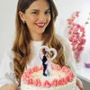 Festliga leveranser 2023 Cake Topper Doll Harts Wedding Bride and Groom Romantic Figurine för att dekorera tillbehör