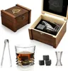Ice Buckets And Coolers Whiskey Stones Glasses Set Granite Ice Cube For Whisky Whiski Chilling Rocks In Wooden Box Gift For Dad Husband Men 230628
