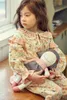 パジャマのかわいい春の子供睡眠子供の女の子ロリータ・コットン・フローラルパジャマセット