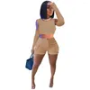 Survêtements Femme LEOSD Femme Vêtements Salopette Manches Solides Poches Sports Casual Fitness 3 Pièces Ensembles Femmes Outfit Shorts D'été Ensemble Pour