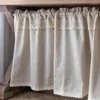 Zasłona krótkie zasłony beżowy lniany tkanin kuchenna koronkowa szafka dekoracyjna