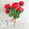 Hängar Rack Simulation 10 Core Spun Peony Buquets For Home Living Room Dining Table Wedding Decoration Fake Artificial Flowers High Quality X0710