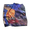 Scarves Painting Series Art Style Sunscreen Shawl Spring And Summer Imitation Silk Scarf Satin Versatile