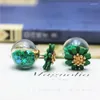 Orecchini a bottone 2023 Design Fashion Brand Jewelry Doppia perla di vetro per donna Elegante fiore margherita