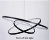 Hängslampor 60 cm 80 cm 100 cm moderna ljus för vardagsrum matcirkel ringar akryl aluminium kropp led taklampa fixturer