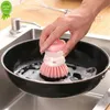 1 pièces brosse de lavage Pot brosse de nettoyage de vaisselle avec distributeur de remplissage de savon liquide brosse à vaisselle cuisine outils de nettoyage accessoires