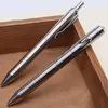 Ручки сплошной титановый сплав гель чернила ручка ретро -болт, написание инструмента, школьные канцелярские товары канцелярские принадлежности
