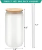 16oz CAN USA Magazijn Waterflessen DIY Blanco Sublimatie Kan Tumblers Vormige Bierglazen Bekers met Bamboe Deksel en Stro voor Iced Coffee Soda j0706