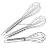 Oeuf Outils 8 10 12 Batteur En Acier Inoxydable Main Fouet Mélangeur Ballon Fil Pour Mélanger Fouetter Battre Remuer Cuisine Drop Delivery Dhwca