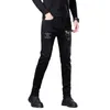 Erkek Kot tasarımcısı Sonbahar ve kış aylarında erkekler için yüksek kaliteli sıcak delme modası kot pantolon, yeni siyah elastik trend, çok yönlü dar paça pantolon 9RX1