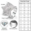 Dropshipping Belle gioielli Hip Hop Iced Out Sterling Sier VVS Moissanite Diamond Star Ring per uomo donna