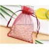 Gift Wrap 7X9Cm Decorations Baby Shower Organza Bags Jewelry Gifts Party Favor Candy Birthday Supplies Packaging Goodie Xb1 Dhqkn