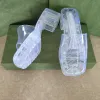 2022 transparente Gummi-Slipper Damen-Slide-Sandale, Plateau-Hausschuhe, weiß, blau, Sommer-Strand-Flip-Flops, 6,1 cm hohe Absätze, Mädchen-Damen-Designer-Sandalen mit Box