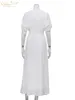 Abiti casual di base Clacive White Sexy Abito monopetto da donna Elegante abito da sera con scollo a V a maniche corte Abito longuette casual da donna 230628