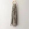 Scarves Floral Print Wool Scarf For Women Winter Thick Warm Cashmere Pashmina Blanket Shawl Wraps 200 70 Cm