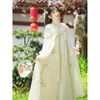 Robes décontractées Coalfell modifié Hanfu Han éléments broderie perles agrafées plaine fée été Cool femmes