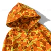 Jaqueta masculina Shark Hoodies Ape Head Orange Camouflage Sweatshirt High Street Brand Jacket Designer Hoodie Tech Fleece Cardigã