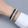 Pulseras con abalorios Amorcome, perlas de agua dulce hechas a mano para mujer, diamantes de imitación, envoltura de cuero genuino, joyería de moda para boda