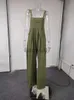 Kvinnors jumpsuits rompers kvinnor sommar svart bred ben jumpsuit elegant söt kvinnlig övergripande byxor vintage linne lösa avslappnade romperbyxor 2023 j230629