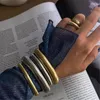 Bracelet 2023 Punk métal rond or argent couleur Bracelets pour femmes filles fête bijoux accessoires géométrie Hip Hop