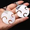 Hanger Kettingen Bedels Sieraden Natuurlijke Shell Ketting Ronde Witte Parelmoer Schelpen Legering Voor Vrouwen Mannen Gift Souvenirs